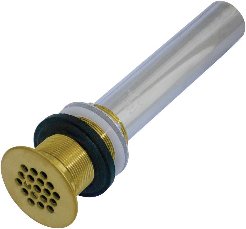 Kingston Brass KB4007 Fauceture Grid Drain without Overflow, Brushed Brass, 8.25 x 2.25 x 2.25
