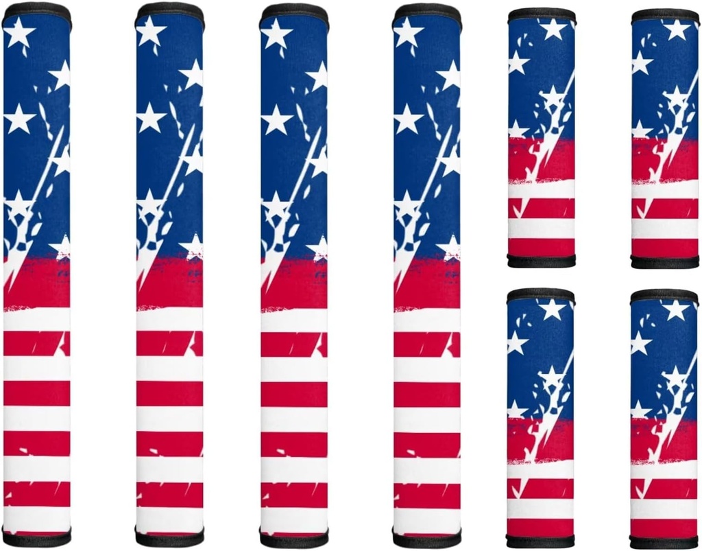 Fridge Door Handle Covers Set of 8 American Flag Stain Resistant Protector for Microwave Oven for Home Kitchen Decoration Women Gift, 4th of July