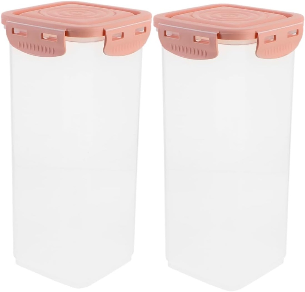 POPETPOP 2pcs Food Storage Containers with Airtight Lid Bread Box and Yogurt Maker Versatile Kitchen Organizer for Bread Cereal Coffee Beans and Noodles