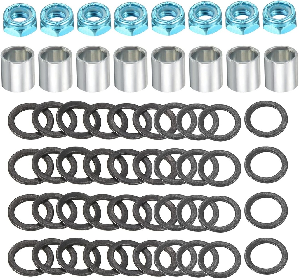 PATIKIL Skateboard Truck Hardware Kit, Skateboard Truck Lock Nuts Axle Washers Spacer Speed Rings Repair Set for Longboard Cruiser