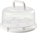 Cake Carrier with Lid and Handle 10" Portable Cake Carrier with Transparent Lid Washable Reusable Round Container for Cupcak