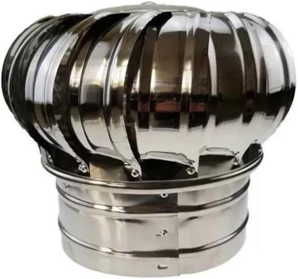 Roof 201 Stainless Steel Unpowered Hood, Exhaust Fan Outdoor Rainproof Wind Ball, Duct Ventilator Ventilation Fan Exhaust Ball
