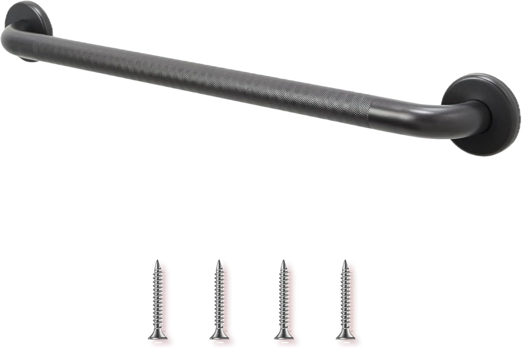 48” Shower Handle Knurled Grip | 304 Stainless Steel Grab Bars for Bathtubs and Showers | Oil Rubbed Bronze ADA Standard Hand Rails for Seniors, Children, Injured People | Supports Upto 400lbs