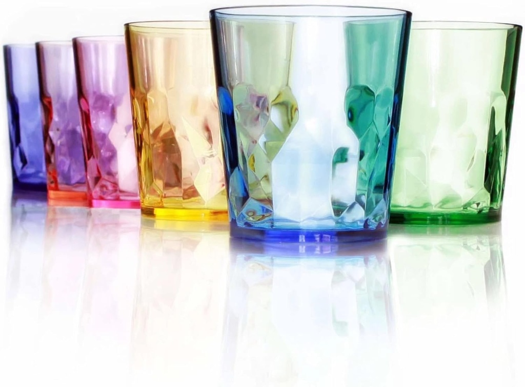 SCANDINOVIA - 13oz Unbreakable Premium Drinking Glasses Set of 6 - Made in Japan - Super Grade Acrylic Plastic - Perfect for Gifts - Dishwasher Safe - Cups Reusable Drinkware Tumblers Kids