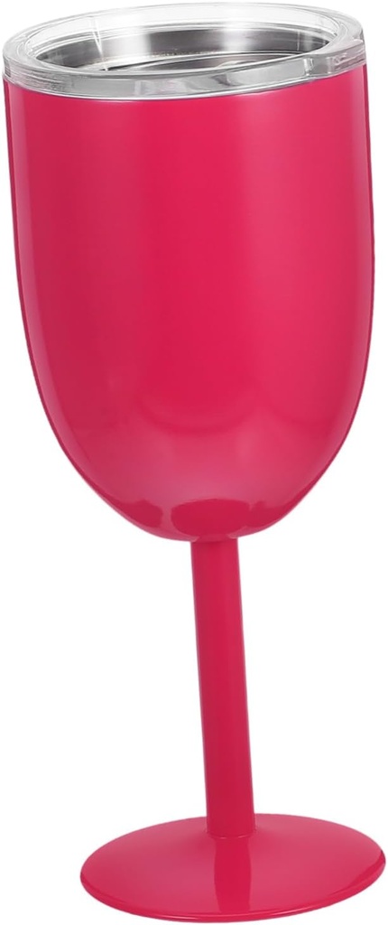 Mikinona 10oz Stainless Steel Goblets Lid Insulated Wine Tumblers for Outdoor Use Camping Parties and Picnics Unbreakable Double-walled Design for Temperature Retention and Portability