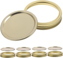 GLEAVI 5sets Wide Mouth Mason Jar Lids Rings Leak Design for Canning and Storage