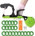 Plant Tying Machine,Plant Vine Tying Machine Tool with 10000pcs Staples 20 Rolls Tape (Green)