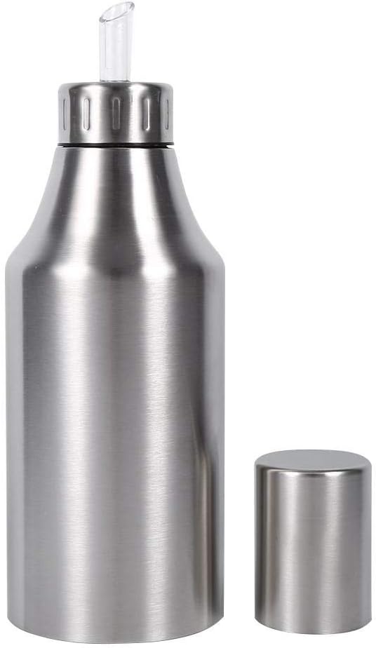 Agatige 1000ml Oil Dispenser Bottle for Kitchen, Stainless Steel Olive Oil Vinegar Sauce Pot with Leak Proof Lid for Cooking BBQ