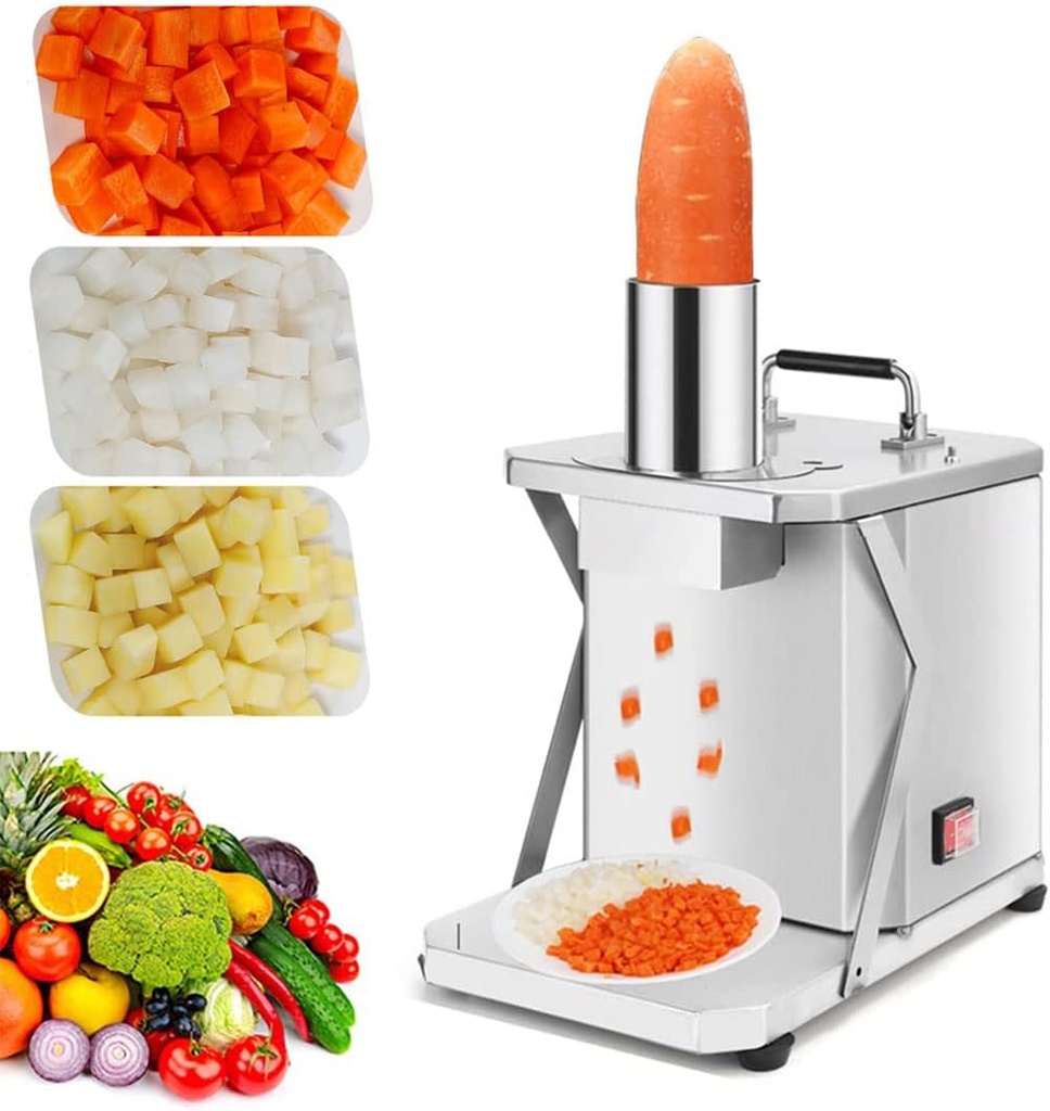 Commercial Machine,Electric Vegetable Dicer Commercial 200W Vegetable Chopper Dicer, 8/10/12/15mm 150rpm Shredder Automatic Onion Potato Cutter Food Processor Fruit Cutting Machine