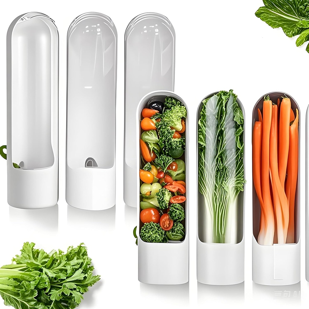 3Pack Herb Saver for Refrigerator,for Cilantro, Parsley, Asparagus, Mint,Vegetable Preservation Containers, Keeps Greens Vegetables for 2-3 Weeks