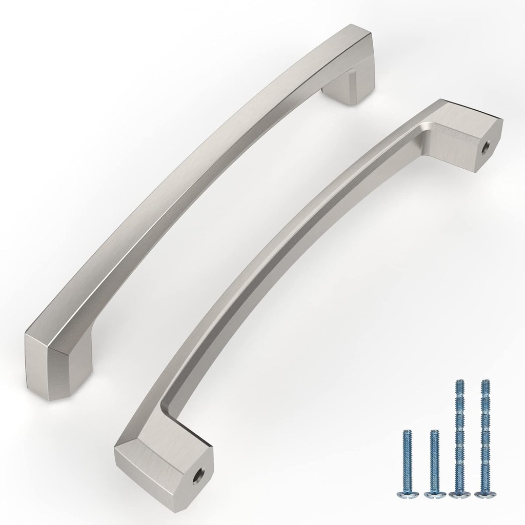 10 Pack 6 Inch(152mm) Kitchen Cabinet Handles Brushed Satin Nickel Cabinet Pulls Kitchen Cabinet Hardware Drawer Pulls for Dresser Cupboard Wardrobe