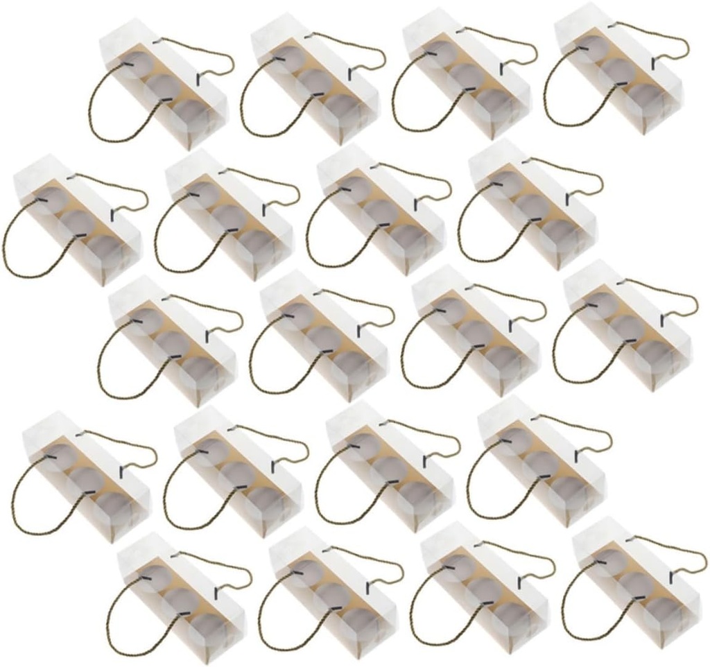 Amosfun 20pcs Cake Carrying Boxes with Handle Slot Bakery Containers Cupcakes and Treats Sturdy Transparent Packaging for Festivals and Outdoor Activities