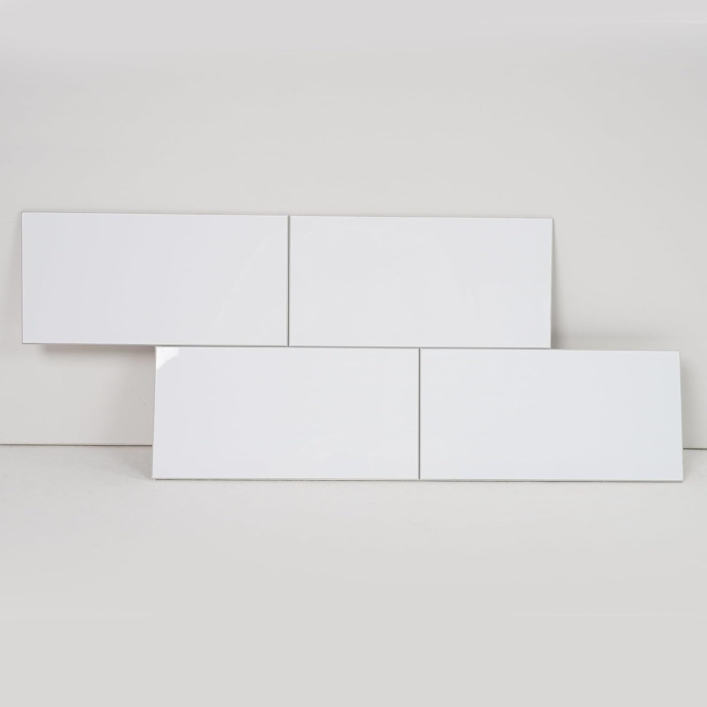 COLAMO Luxury 6"×12" Swatch Peel and Stick Backsplash,Glossy Pure White Backsplash for Kitchen Wall,Self Adhesive Faux Marble Tile, Stick on Accent Wall Brick Tile for Bedroom,RV,Laundry