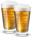 Lucky Shot United States Constitution and Declaration of Independence Glass Set | We the People Patriotic Beer Gift | American US Old Fashioned Cocktail Glasses and Beer Pints (Set of 2