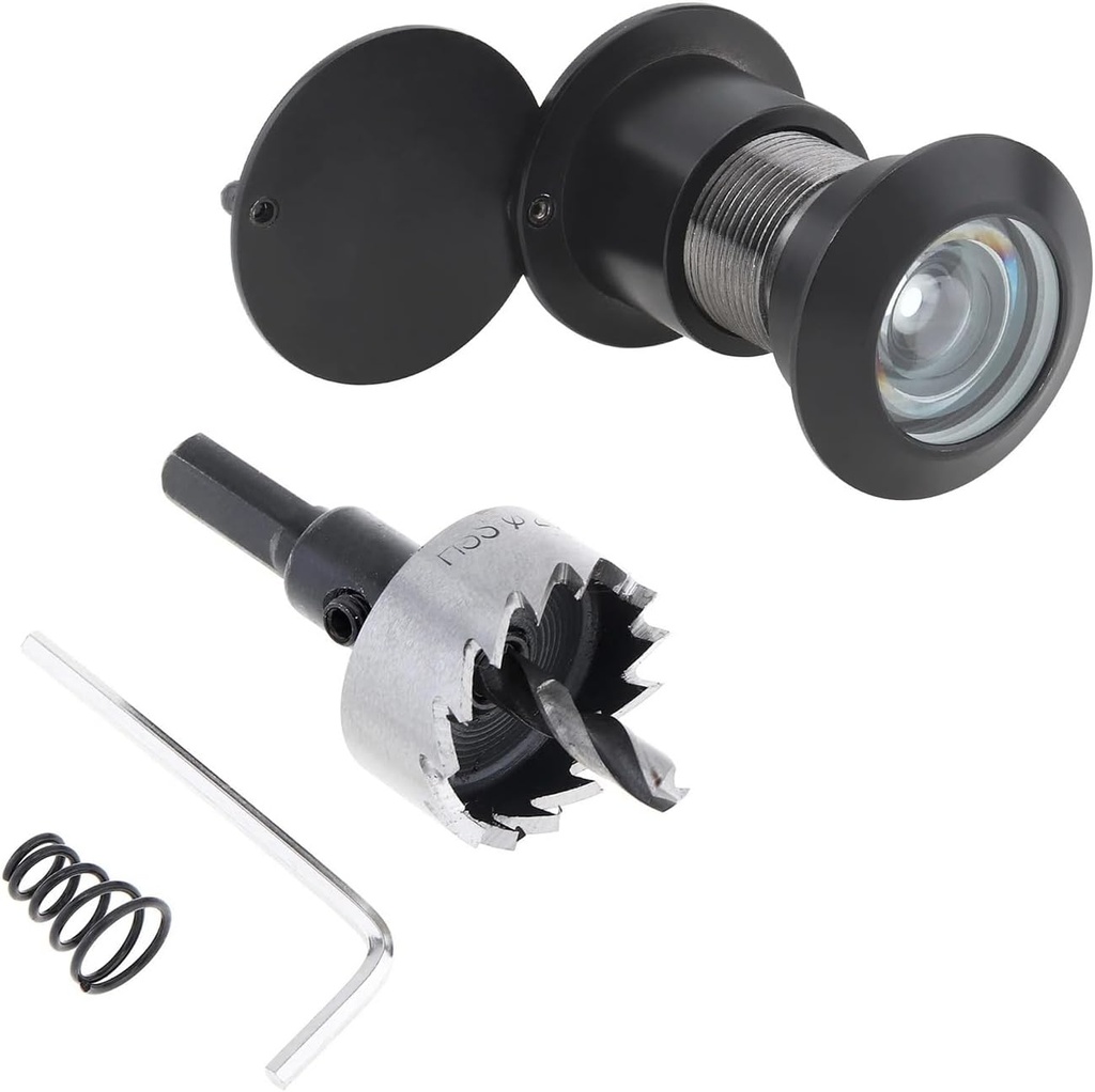 Solid Brass Door Viewer Peephole Drill Bit Set for 1.56inch to 2.24inch Doors Thickness Home Office Hotel Security Peek