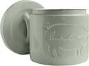 Bacon Grease Saver with Strainer Farmhouse Kitchen Decor Ceramic Oil Storage Canister Grease Keeper Kitchen Counter Storage Bacon Grease Container, Stone Sage