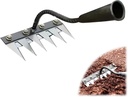 5 Teeth Garden Weeding Rake, Carbon Steel Garding Weeding Tool, Replaceable Blade, Iron Weeding Rake for Dethatching, Lawn Yard and Garden Farm Loosening (5 Teeth)