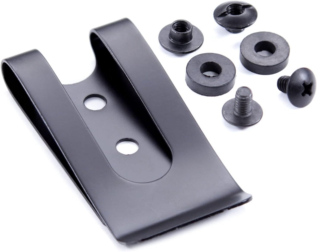 HolsterSmith Universal Metal Belt Clip - fits up to 2.0 inch Belts - Nickel & Black Finish – with Mounting Hardware