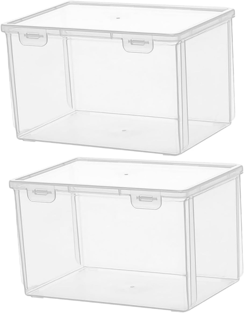 2Pcs Plastic Bread Storage Box with Lid Fridge Organizer for Keeping Bread Fresh Multi Functional Kitchen Storage Container for Home Bakery and More