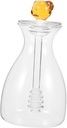 Mobestech Creative Glass Honey Pot with Lid and Spoon Airtight Honey Dispenser for Home Use for Syrup Storage and Serving