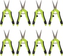 KEILEOHO 8 Pack 6.5 Inch Bud Trimming Scissors, Professional Stainless Steel Gardening Hand Pruners Micro-Tip Pruning Snips with Straight Blades for Trimming Garden Herb Plants Flowers