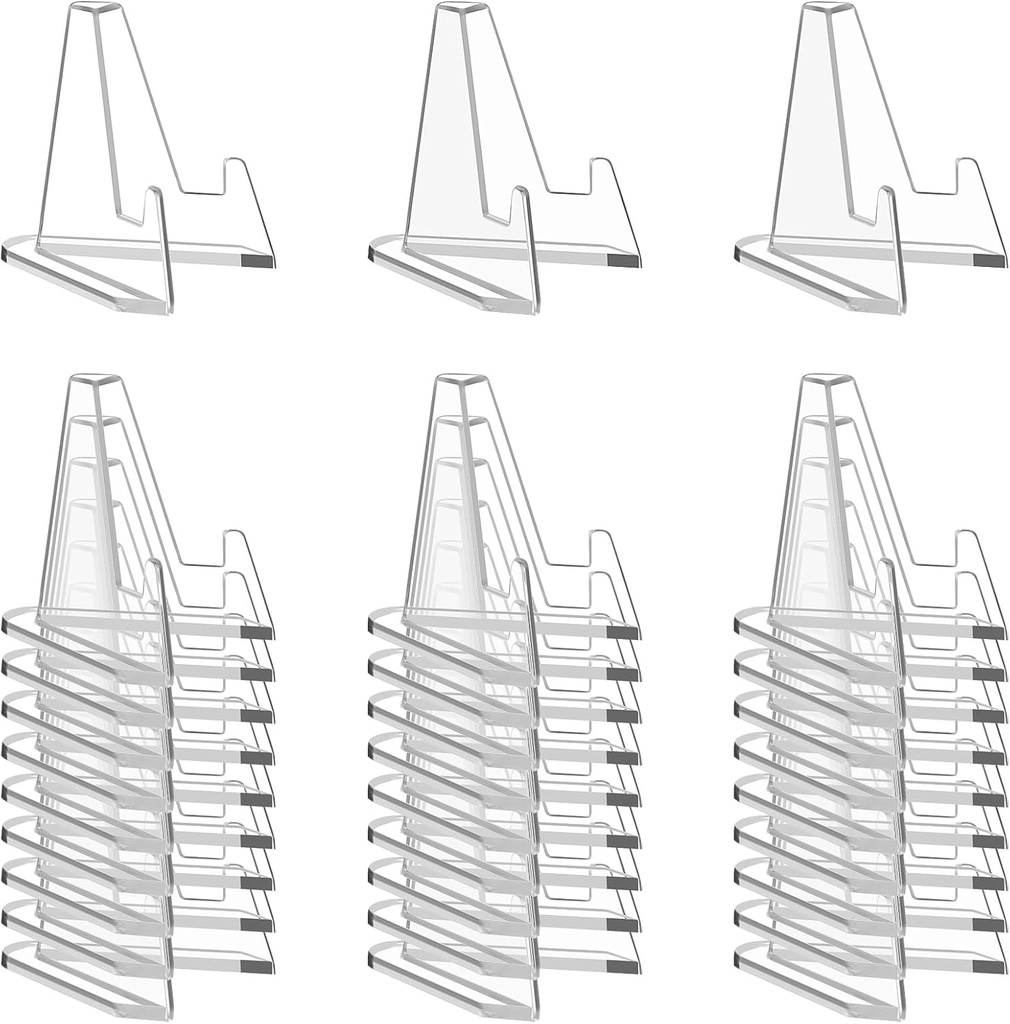 30 Pack Arcylic Card Display Stands, Mini Clear Easel Stand Holder for Sports Graded Challenge Coin Trading Baseball Psa Football Card