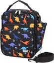 VASCHY Lunch Boxes Bag for Kids, Insulated Lunchbox Reusable Containers for Boys with Detachable Shoulder Strap for School Black Dinosaur