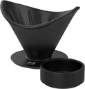 MAVO Coffee Dripper, Pour Over Ceramic Coffee Dripper with Tray, Compatible with V01 V02, Black