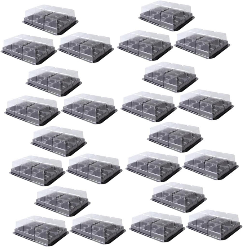 6-Slot Glutinous Rice Dumpling Packaging Box Plastic Pastry Container for Moon Cakes and Mini Cupcakes for Parties and Events