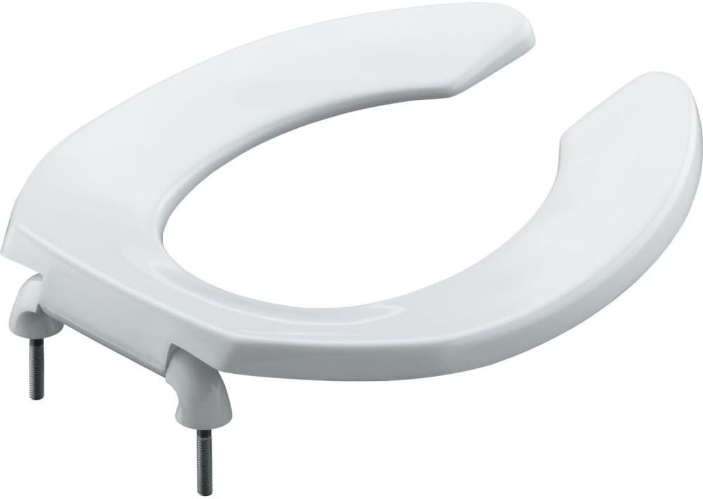 Kohler K-4680-C-0 Lustra Open-Front Round Toilet Seat with Check Hinge White