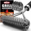 GRILLART Grill Brush [Wire + Helix] Combined BBQ Brush - Safe & Efficient Grill Cleaning Brush - 18" Grill Cleaner Brush Scrubber for Gas/Porcelain/Charbroil Grates – BBQ Accessories Gifts for Men/Dad