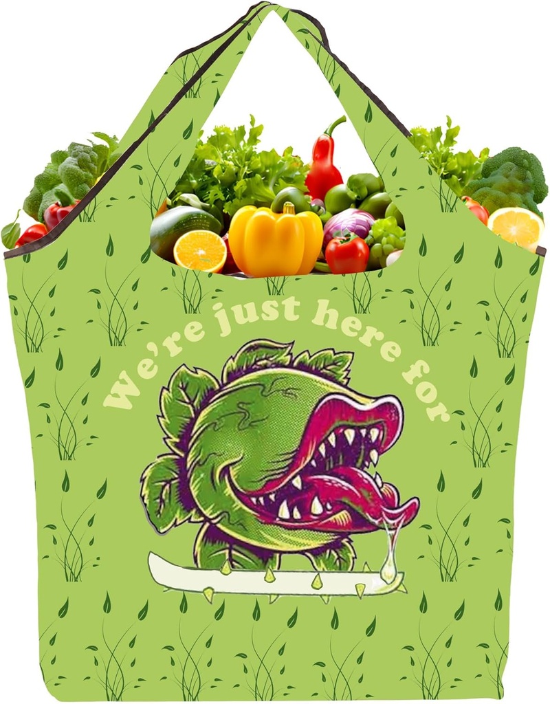 TOBGBE Horrors Shop Merch Horrors Musical Foldable Reusable Grocery Bags Horror Movie Gifts for Fans Totes Fits in Pocket