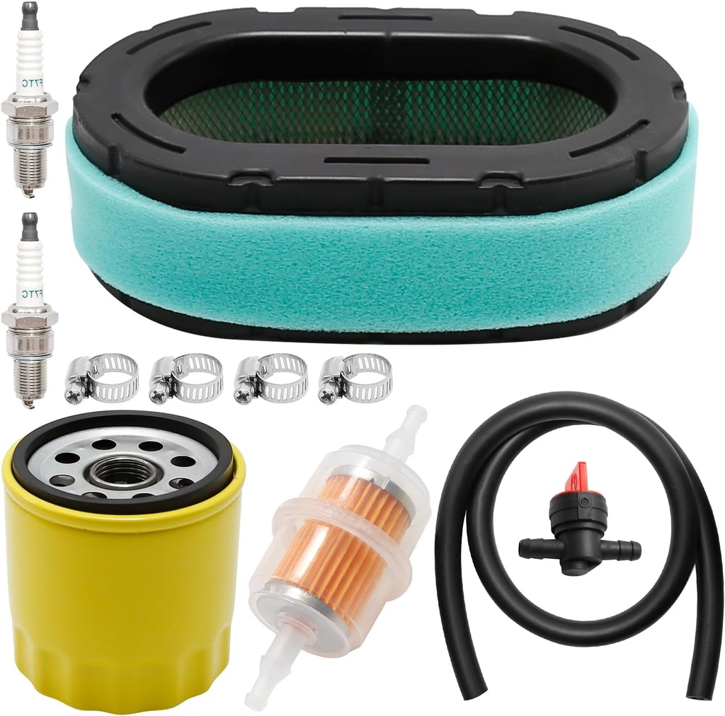32-083-09-S Air Filter with 52 050 02-S Oil Filter Spark Plug Tune Up Kit, Replacement for Kohler 32 083 09 32 883 09-S1 KT610 KT620 KT715 KT725 KT730 KT735 KT740 KT745 19HP-26HP Engine MTD Lawn Mower