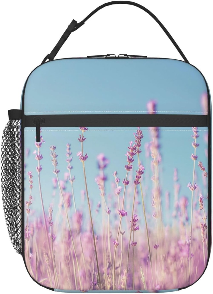 Lunch Box for Women Men, Lavender Insulated Lunch Box Reusable Portable Lunch Bag Cooler Tote Waterproof Lunch Container for Office Picnic Work Travel Hiking