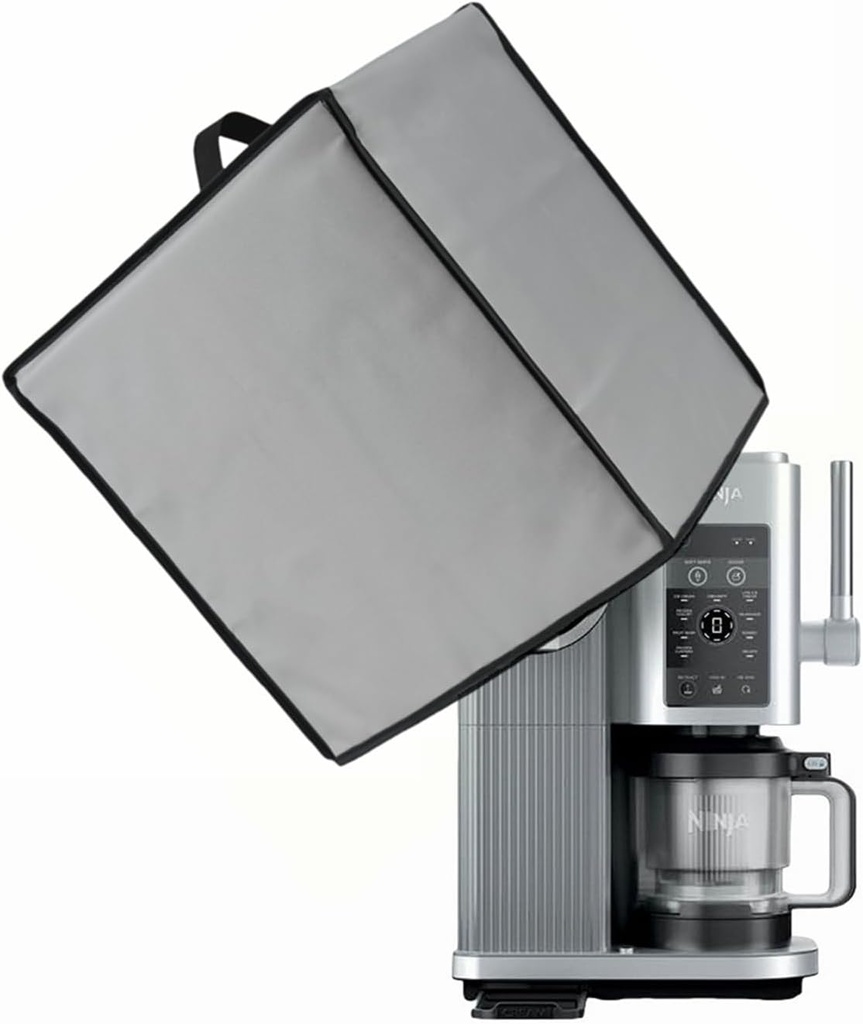 Dust Cover for Ninja Swirl by CREAMi Ice Cream and Soft Serve Maker NC701, 600D Nylon, Waterproof, Foldable, Easy to Clean with Top Handle (Silver Grey, 16.5"L x 11"W x 17"H)