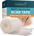 NUVADERMIS Clear Silicone Scar Tape for Surgical Scars - 120" x 1.5" Roll - Extra Long Scar Sheets for C-Section, Tummy Tuck, Keloid, and Surgical Scars - Reusable Medical Grade Silicone Scar Tape