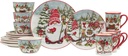 Certified International Christmas Gnomes 16 Piece Dinnerware Set, Service for 4