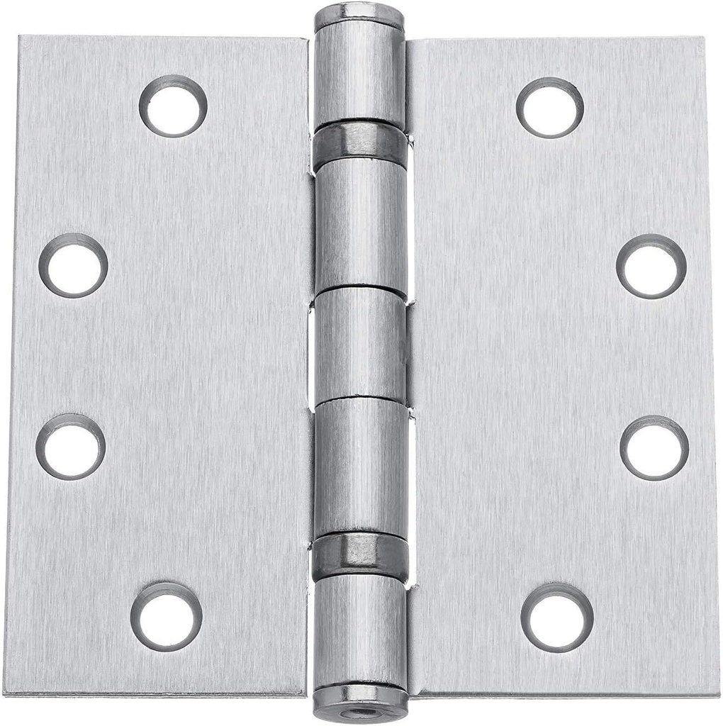 Dynasty Hardware Door Hinges, Heavy Duty 4.5x4.5 Full Mortise Ball Bearing Design for a Smooth Quiet Swing, Ideal for Commercial or Heavy Doors, Brushed Chrome Finish, 3-Pack