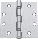 Dynasty Hardware Door Hinges, Heavy Duty 4.5x4.5 Full Mortise Ball Bearing Design for a Smooth Quiet Swing, Ideal for Commercial or Heavy Doors, Brushed Chrome Finish, 3-Pack