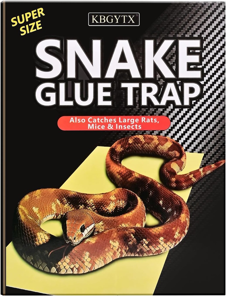 4 Pack 10" x 16" Large Snake Glue Traps with Enhanced Stickiness, Snake Rat Sticky Pad Board for House Indoor Outdoor, Sticky Glue Traps for Snakes, Mice, Rats, Easy to Set