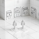 2Pcs White Plastic Toilet Seat Screws and Nuts with Washers, Hinge Bolts Screws Hinges Replacement Parts for Mounting Toilet Seats Toilet Lid, Toilet Seats, Toilets and Toilet Parts, Bathroom Fixtures