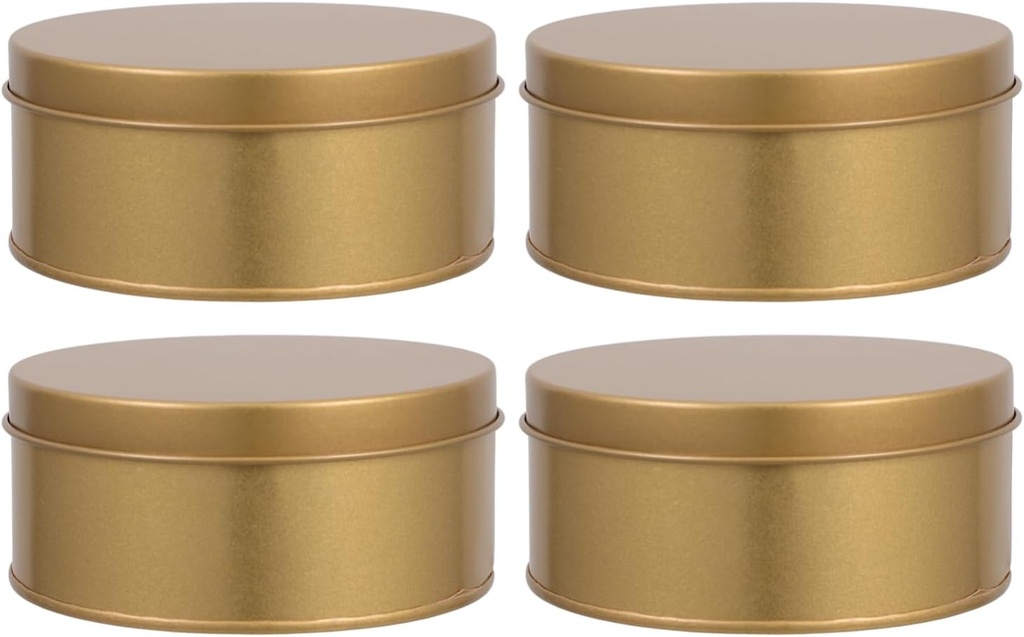 Cabilock 4pcs Large Metal Tin Boxes for Cookies and Candies Round Storage Containers with Lids Elegant Packaging for Kitchen Counter and Birthday Party Favors