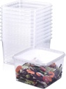SHPii 88 oz. Square Clear Deli Containers with Lids, BPA-Free, Freezer and Microwave Safe Food Storage Containers, Reusable for Kitchen Storage, Meal Prep, Take-out, Restaurant Supplies.(10 packs)