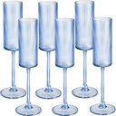 Champagne Flutes Set of 6,Vintage Ribbed Crystal Hand Blown 6 OZ Goblet Champagne Glasses Long Stem,Elegant Sparkling Wine Stemware Drinking Cocktail Unique Gift for Birthday, Wedding, Anniversary