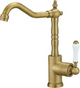 Antique Brass Kitchen Sink Faucet Single Handle Kitchen Faucet 360 Degree Swivel Mixer Tap Wet Bar Sink Faucet Farmhouse Single Hole Uitility Laundry Faucet with Supply Line