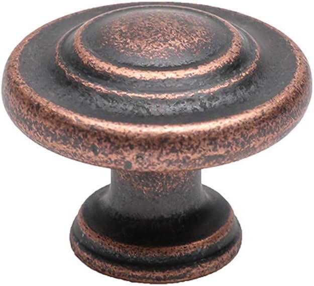 HARPOON Hardware Cabinet Drawer Knob 1-1/4‘’ Inch,Straight Top Ring Cabinet Drawer Round Pulls,10- Pack Antique Copper