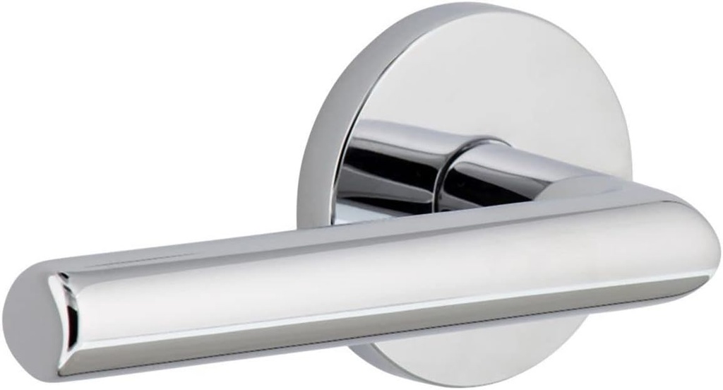 Viaggio CLOMOD_PRV_234_LH Circolo Left Handed Solid Brass Privacy Door Lever Set with Moderno Lever and Circolo Rosette - 2-3/4" Backset - Bright Chrome