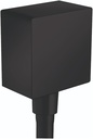 hansgrohe Square with Check Valves Upgrade 3-inch Matte Black, 26455671 Wall Outlet