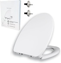 YNR Toilet Seat with Slow Close Hinges, Standard Elongated Toilet Seat with Non-slip Seat Bumpers, Easy to Install & Clean, Heavy Duty PP Material, Fits All Toilet Brands (Y6)