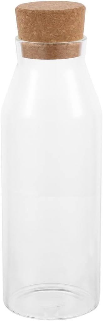 Cabilock Kitchen Storage Jar with Cork Lid Airtight Sealing Canister for Cereal Tea Flour Grains Glass Cork Material Food Preservation Stable Design for Kitchen Organization